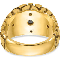 14K Two-Tone Men's 1 Carat Diamond Nugget Ring with Round Cut Diamonds - 1.0 Carats Total Diamond Weight by IBGoodman
