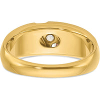14K Two-Tone Men's 3-Stone Diamond Ring - 1/5 Carat Total Diamond Weight by IBGoodman