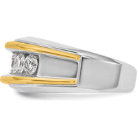 14K Two-Tone Men's 5-Stone Diamond Ring Mounting with Polished Finish by IBGoodman