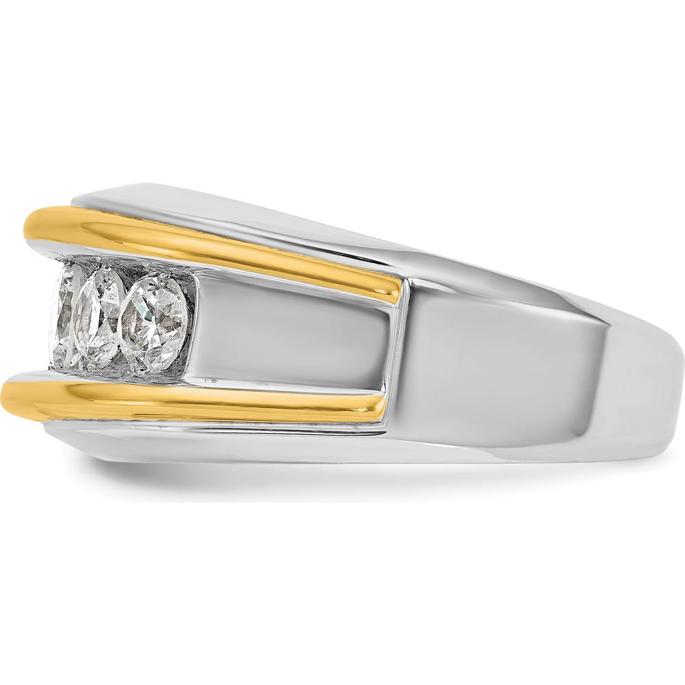 14K Two-Tone Men's 5-Stone Diamond Ring Mounting with Polished Finish by IBGoodman