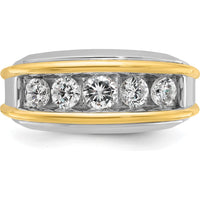 14K Two-Tone Men's 5-Stone Diamond Ring Mounting with Polished Finish by IBGoodman