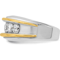 14K Two-Tone Men's 5-Stone Polished Gold Ring Mounting by IBGoodman