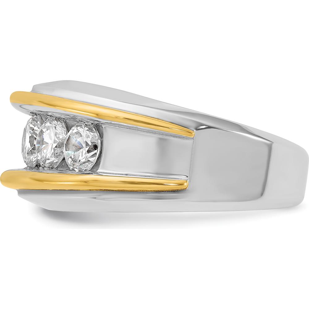 14K Two-Tone Men's 5-Stone Polished Gold Ring Mounting by IBGoodman