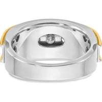 14K Two-Tone Men's 5-Stone Polished Gold Ring Mounting by IBGoodman