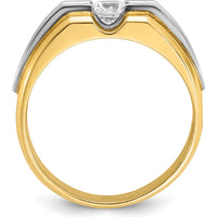 14K Two-Tone Men's Diamond Band Ring - 0.5 Carats Round Brilliant Diamond by IBGoodman