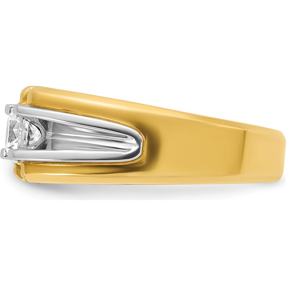 14K Two-Tone Men's Diamond Band Ring - 0.5 Carats Round Brilliant Diamond by IBGoodman