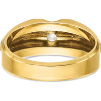 14K Two-Tone Men's Diamond Band Ring - 0.5 Carats Round Brilliant Diamond by IBGoodman