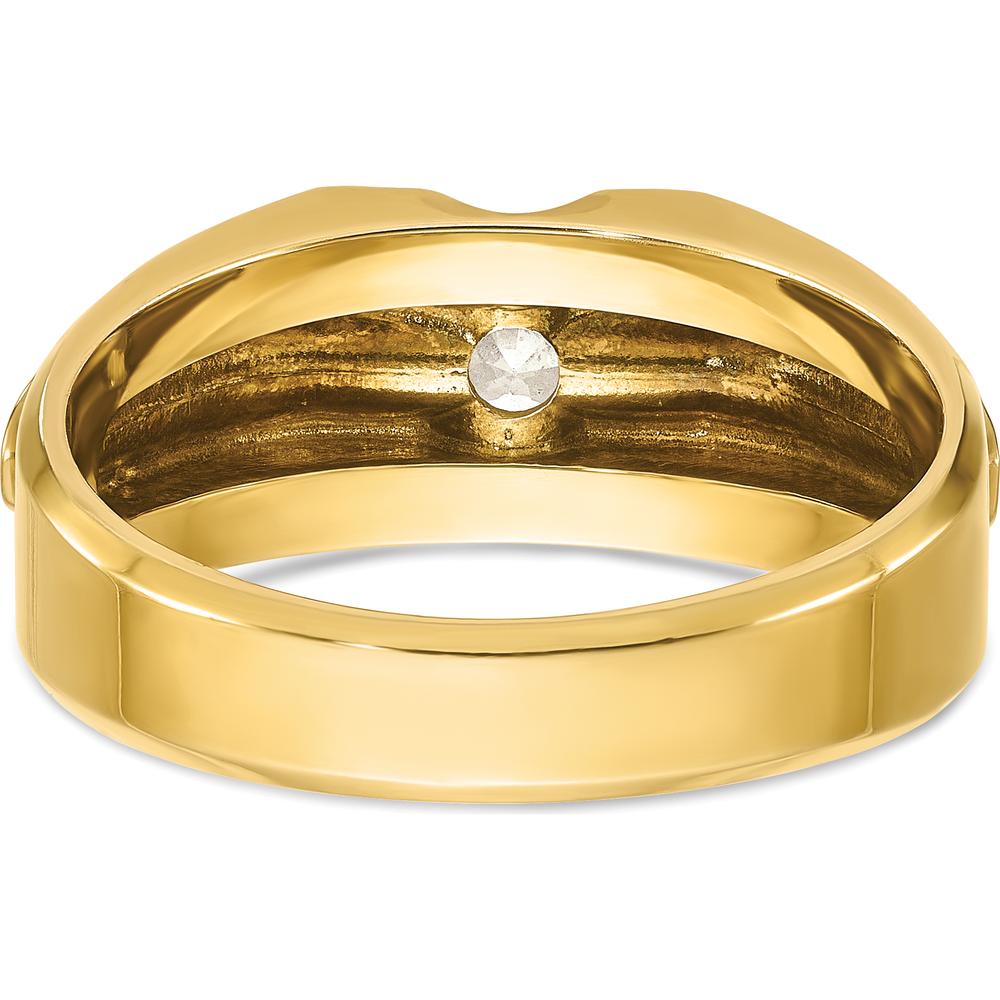 14K Two-Tone Men's Diamond Band Ring - 0.5 Carats Round Brilliant Diamond by IBGoodman