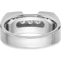 14K Two-Tone Men's Diamond Band Ring with 5 Round Faceted Diamonds - 0.515 Carats Total Diamond Weight by IBGoodman