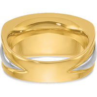 14K Two-Tone Men's Diamond Band Ring with 7 Round Faceted Diamonds - 0.75 Carats Total Diamond Weight by IBGoodman