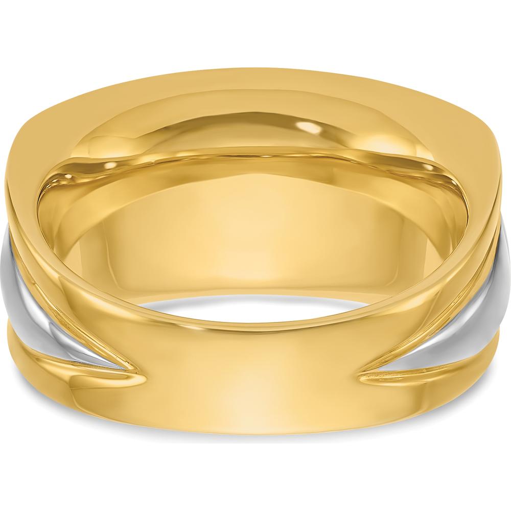 14K Two-Tone Men's Diamond Band Ring with 7 Round Faceted Diamonds - 0.75 Carats Total Diamond Weight by IBGoodman