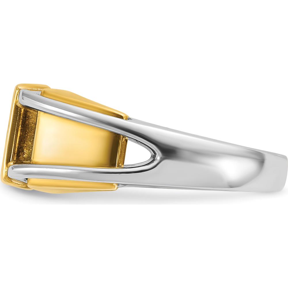 14K Two-Tone Men's Diamond Band Ring with Round Diamonds - 0.409 Carats Total Diamond Weight by IBGoodman
