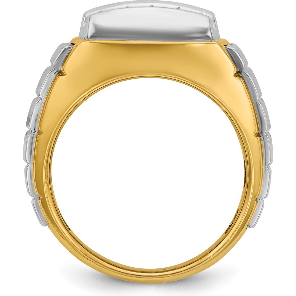 14K Two-Tone Men's Diamond Cluster Band Ring - 1.25 Carats Total Diamond Weight by IBGoodman