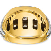 14K Two-Tone Men's Diamond Cluster Band Ring - 1.25 Carats Total Diamond Weight by IBGoodman