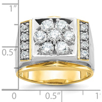 14K Two-Tone Men's Diamond Cluster Ring with 1.5 Carats AA Quality Diamonds by IBGoodman