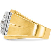 14K Two-Tone Men's Diamond Cluster Ring with 1.5 Carats AA Quality Diamonds by IBGoodman