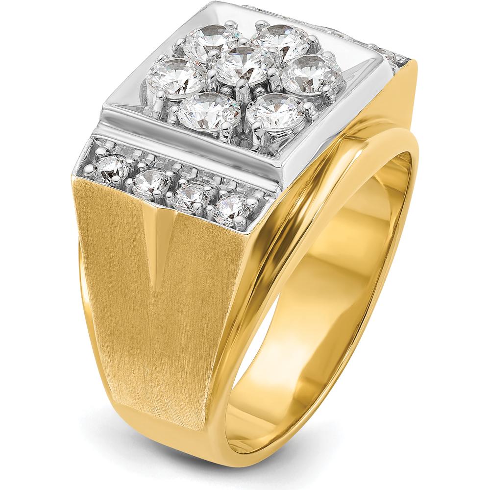 14K Two-Tone Men's Diamond Cluster Ring with 1.5 Carats AA Quality Diamonds by IBGoodman