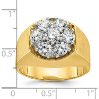 14K Two-Tone Men's Diamond Cluster Ring with 1.57 Carats Total Round Diamonds by IBGoodman
