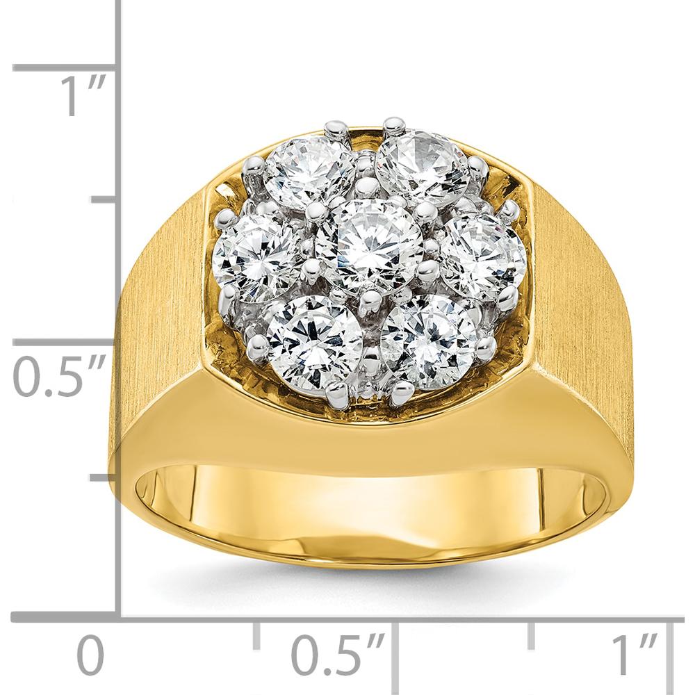 14K Two-Tone Men's Diamond Cluster Ring with 1.57 Carats Total Round Diamonds by IBGoodman