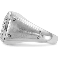 14K Two-Tone Men's Diamond Cluster Ring with 1 Carat Natural Round Diamonds and Satin Finish by IBGoodman