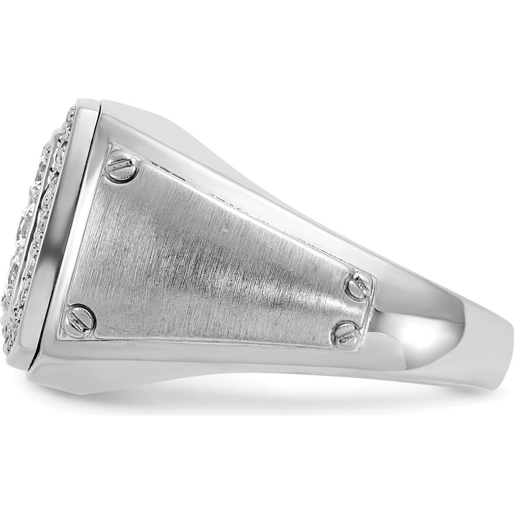 14K Two-Tone Men's Diamond Cluster Ring with 1 Carat Natural Round Diamonds and Satin Finish by IBGoodman