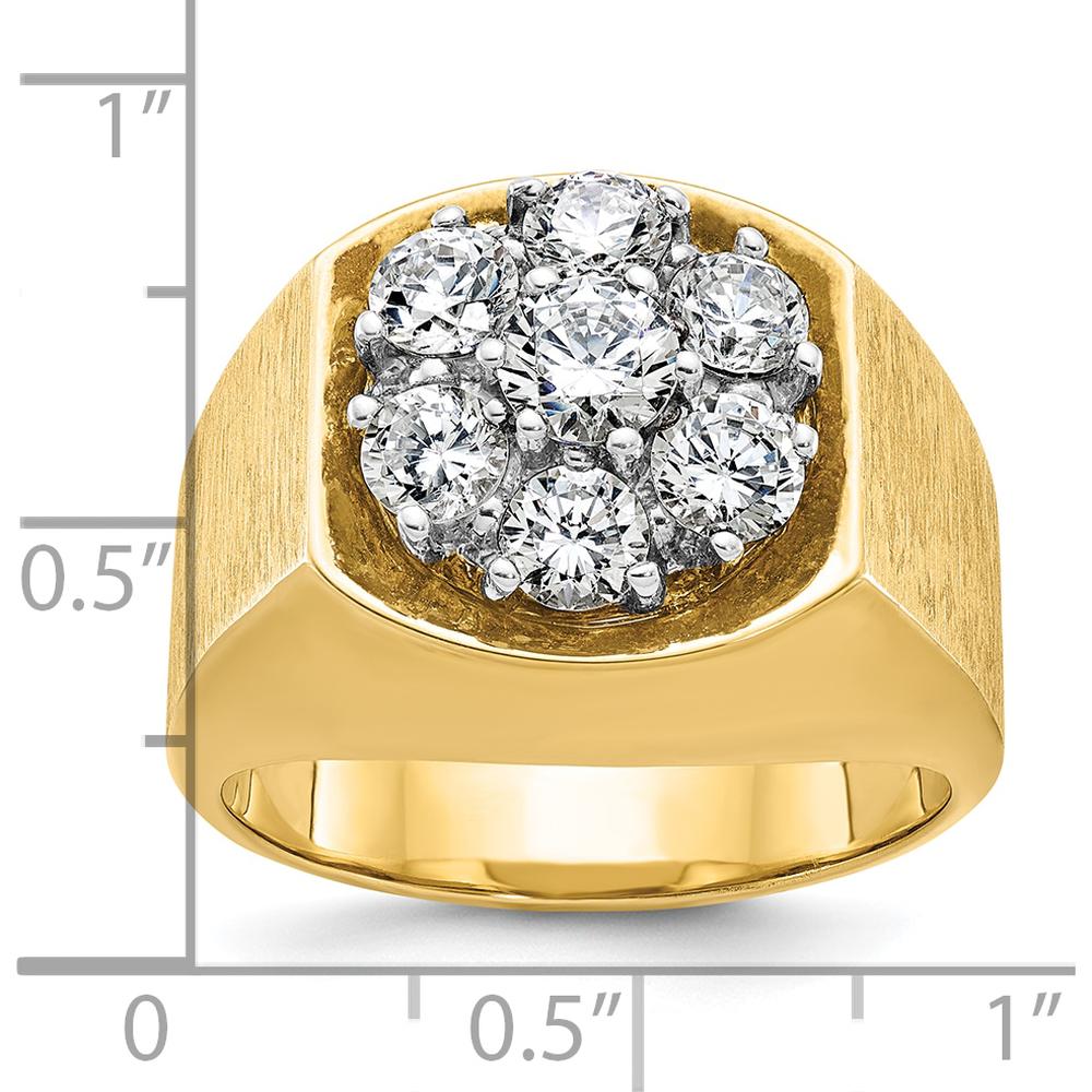 14K Two-Tone Men's Diamond Cluster Ring with 6 Round Diamonds - 0.70 Carats Total Diamond Weight by IBGoodman