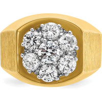 14K Two-Tone Men's Diamond Cluster Ring with 6 Round Diamonds - 0.70 Carats Total Diamond Weight by IBGoodman