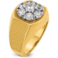 14K Two-Tone Men's Diamond Cluster Ring with 6 Round Diamonds - 0.70 Carats Total Diamond Weight by IBGoodman