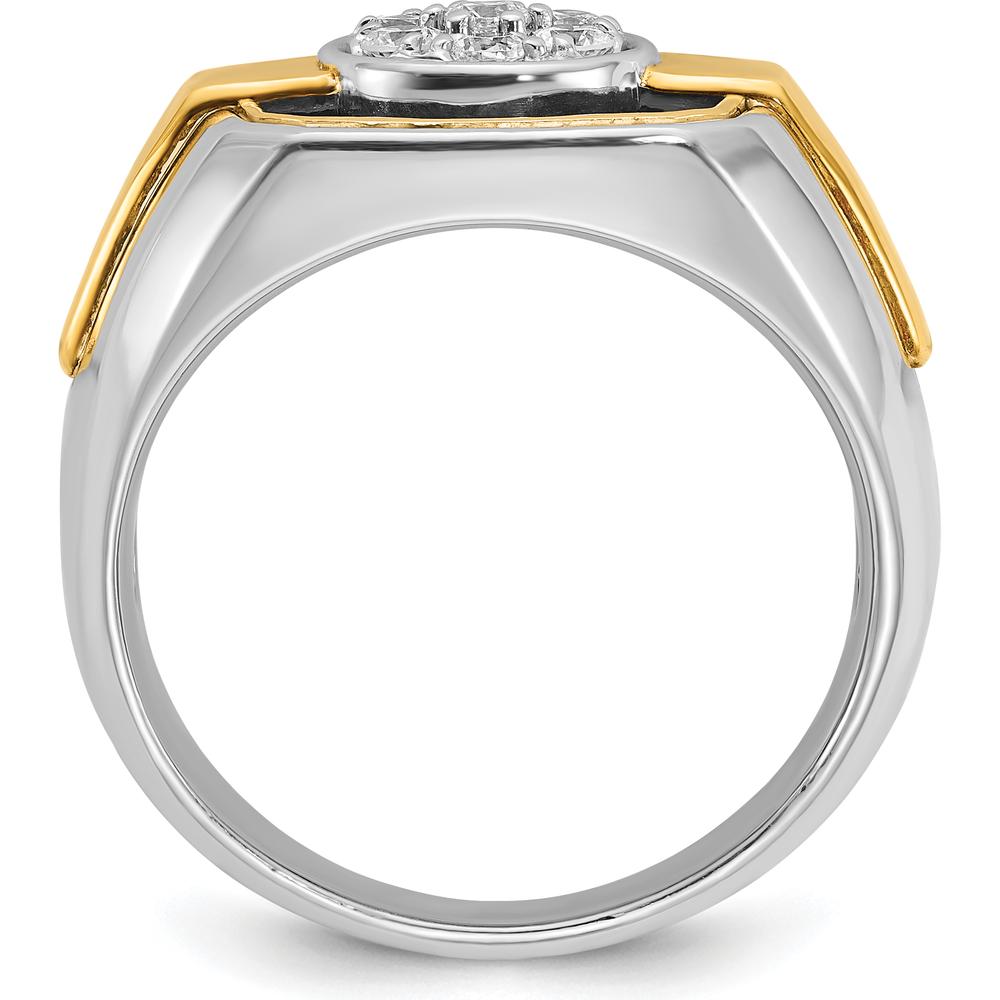 14K Two-Tone Men's Diamond Cluster Ring with Black Rhodium - 1/2 Carat Total Diamond Weight by IBGoodman