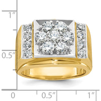 14K Two-Tone Men's Diamond Cluster Ring with Polished and Satin Finish - 2.0 Carats Total Diamond Weight by IBGoodman