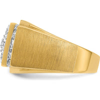 14K Two-Tone Men's Diamond Cluster Ring with Polished and Satin Finish - 2.0 Carats Total Diamond Weight by IBGoodman
