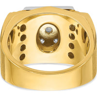 14K Two-Tone Men's Diamond Cluster Ring with Polished and Satin Finish - 2.0 Carats Total Diamond Weight by IBGoodman