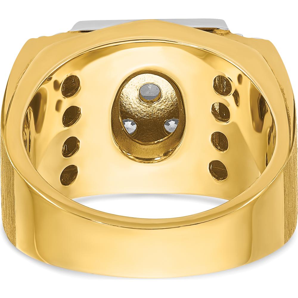 14K Two-Tone Men's Diamond Cluster Ring with Polished and Satin Finish - 2.0 Carats Total Diamond Weight by IBGoodman