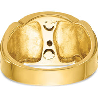14K Two-Tone Men's Diamond Masonic Ring with Blue and Black Enamel - 0.15 Carats Total Diamond Weight by IBGoodman