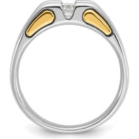 14K Two-Tone Men's Diamond Ring with 0.409 Carats Round Diamond by IBGoodman