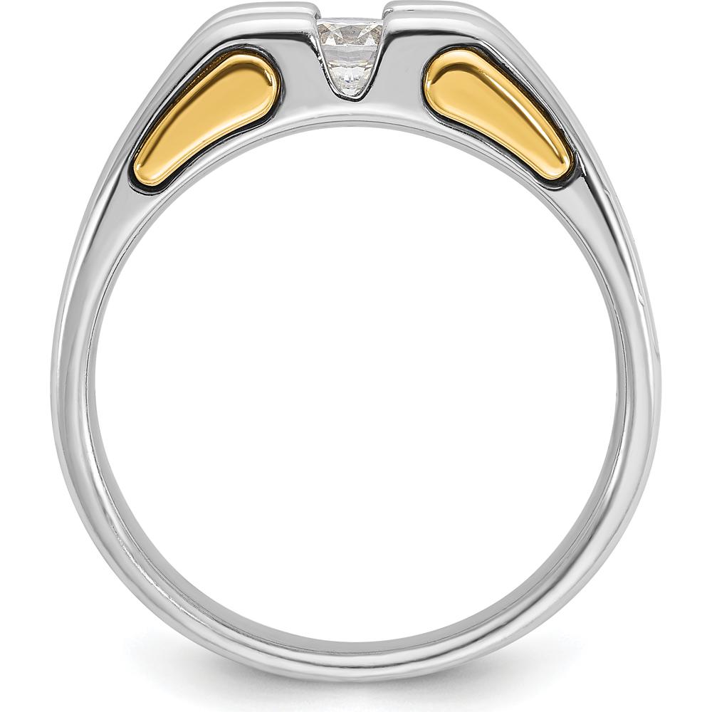 14K Two-Tone Men's Diamond Ring with 0.409 Carats Round Diamond by IBGoodman