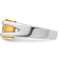 14K Two-Tone Men's Diamond Ring with 0.409 Carats Round Diamond by IBGoodman