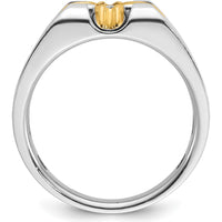 14K Two-Tone Men's Diamond Ring with 0.409 Carats Round Diamond by IBGoodman