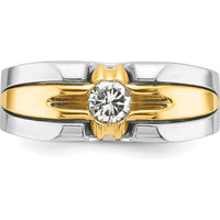 14K Two-Tone Men's Diamond Ring with 0.409 Carats Round Diamond by IBGoodman