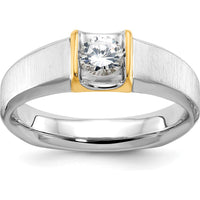 14K Two-Tone Men's Diamond Ring with 0.5 Carats Round Brilliant Diamond by IBGoodman