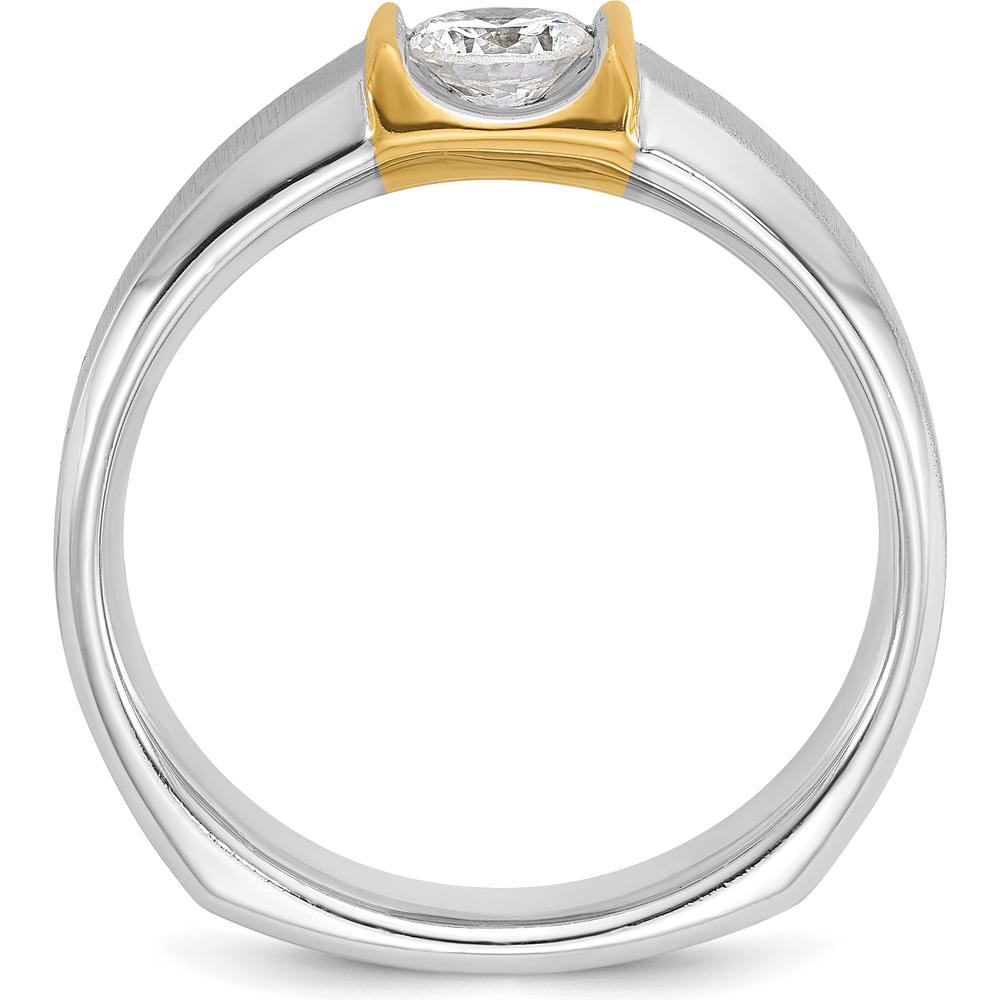 14K Two-Tone Men's Diamond Ring with 0.5 Carats Round Brilliant Diamond by IBGoodman