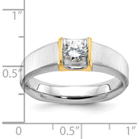 14K Two-Tone Men's Diamond Ring with 0.5 Carats Round Brilliant Diamond by IBGoodman