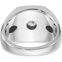 14K Two-Tone Men's Diamond Ring with 1/4 Carat AA Quality Diamonds and Black Rhodium Accents by IBGoodman