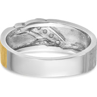 14K Two-Tone Men's Diamond Ring with 4 Round Brilliant Diamonds - 1/4 Carats Total Diamond Weight by IBGoodman