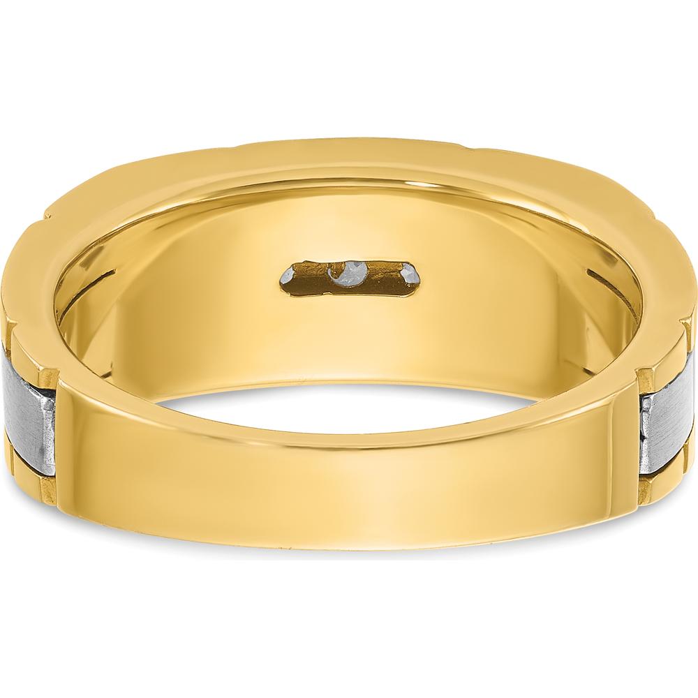 14K Two-Tone Men's Diamond Ring with 5 Round Diamonds - 0.25 Carats Total Diamond Weight by IBGoodman