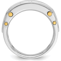 14K Two-Tone Men's Diamond Ring with 5 Round Diamonds - 1.00 Carats Total Diamond Weight by IBGoodman