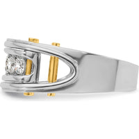 14K Two-Tone Men's Diamond Ring with 5 Round Diamonds - 1.00 Carats Total Diamond Weight by IBGoodman