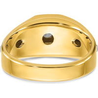 14K Two-Tone Men's Diamond Ring with Polished and Satin Finish - 0.409 Carats Round Diamond by IBGoodman