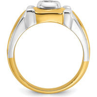 14K Two-Tone Men's Diamond Ring with Round 0.5 Carats Diamond - I1 Clarity by IBGoodman