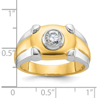 14K Two-Tone Men's Diamond Ring with Round 0.5 Carats Diamond - I1 Clarity by IBGoodman